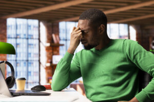 man experiencing stress and anxiety