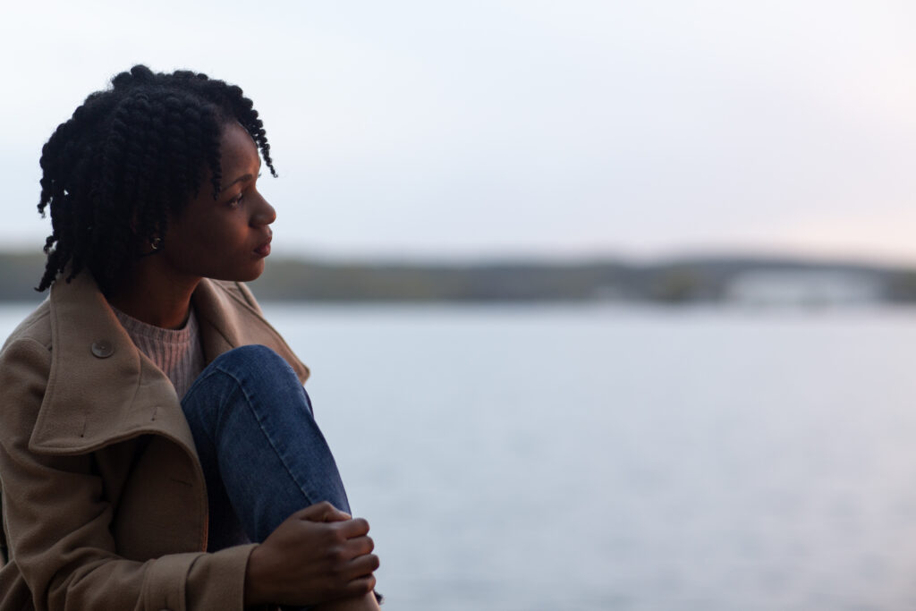 Woman suffering from grief